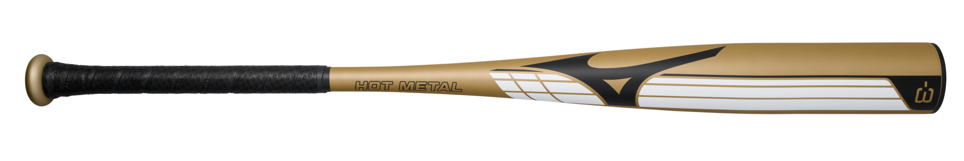 HOT METAL - BBCOR Baseball Bat (-3), Gold/Black - Mizuno USA