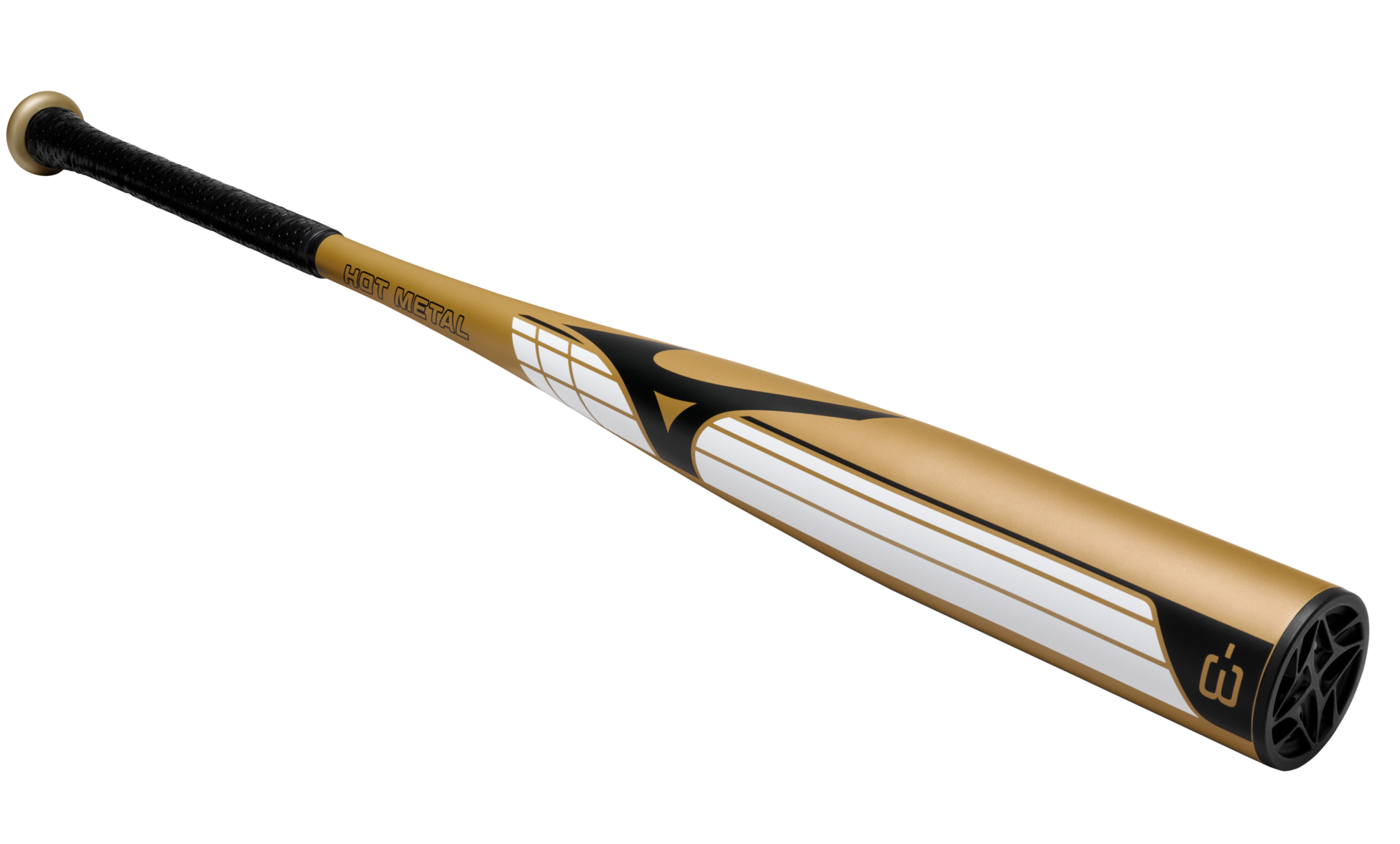 HOT METAL - BBCOR Baseball Bat (-3), Gold/Black - Mizuno USA