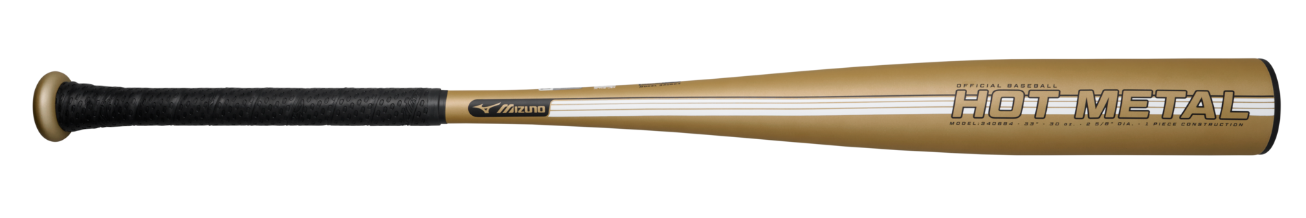 HOT METAL - BBCOR Baseball Bat (-3), Gold/Black - Mizuno USA