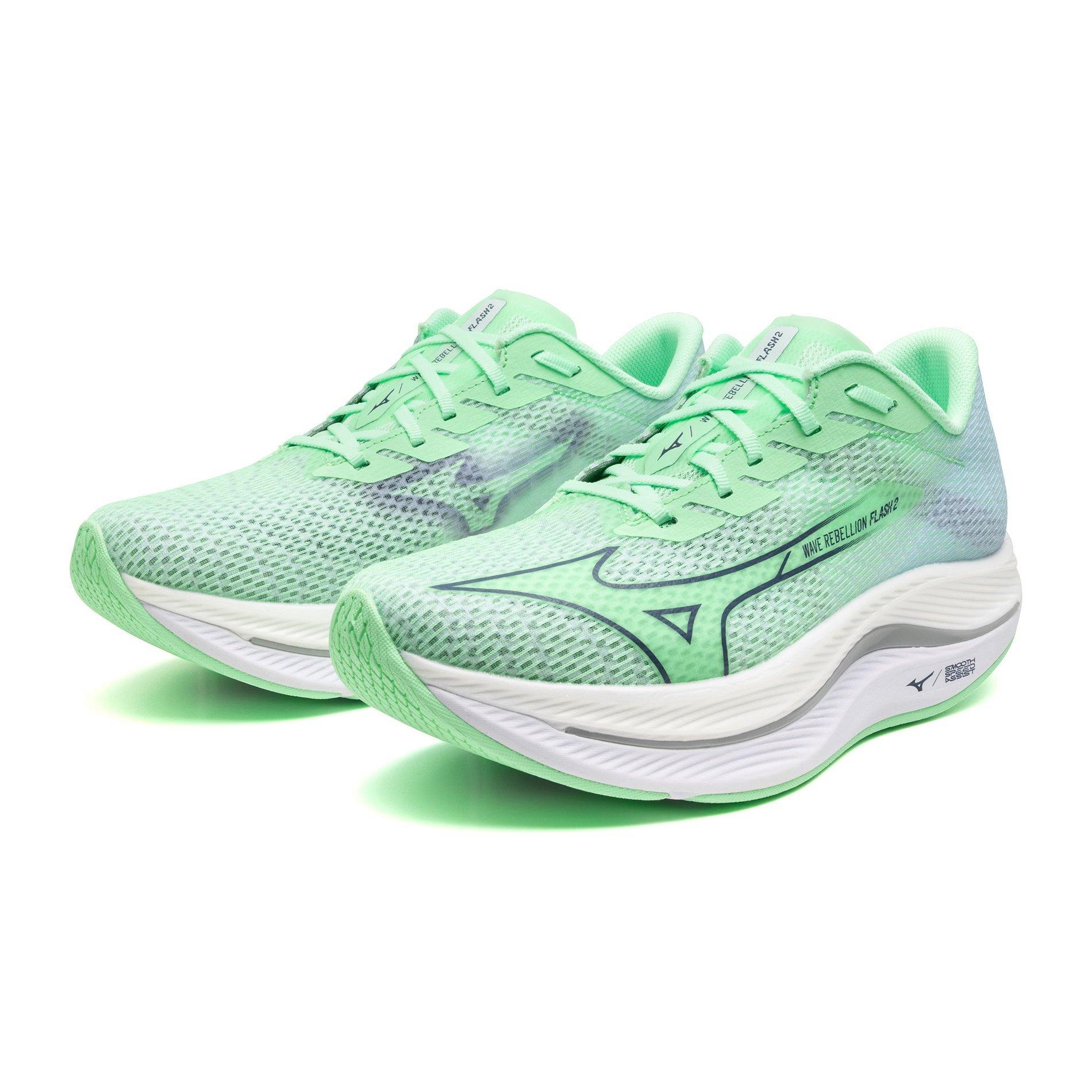 Mizuno Wave Rebellion Flash2ミントグリーン ウエーブリベリオンフラッシュ2(ランニング)|J1GC2435|シューズ