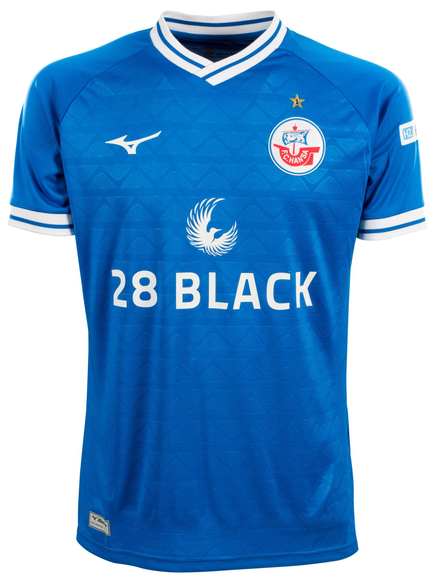 Men's Hansa Rostock Replica Home Jersey, 24/25 - Mizuno USA