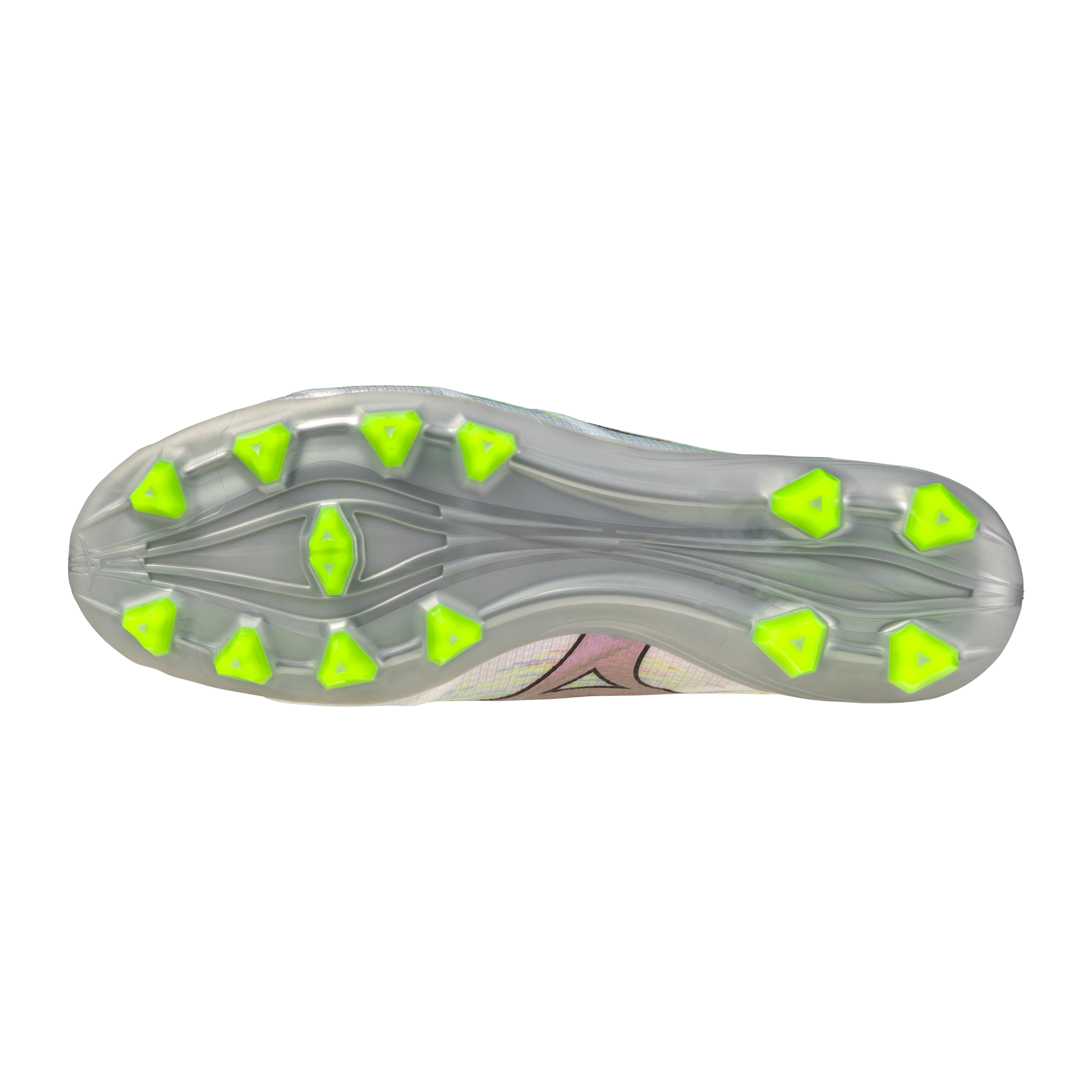 Mizuno Alpha II Pro FG Firm Ground Soccer Cleat, White/Neon Green