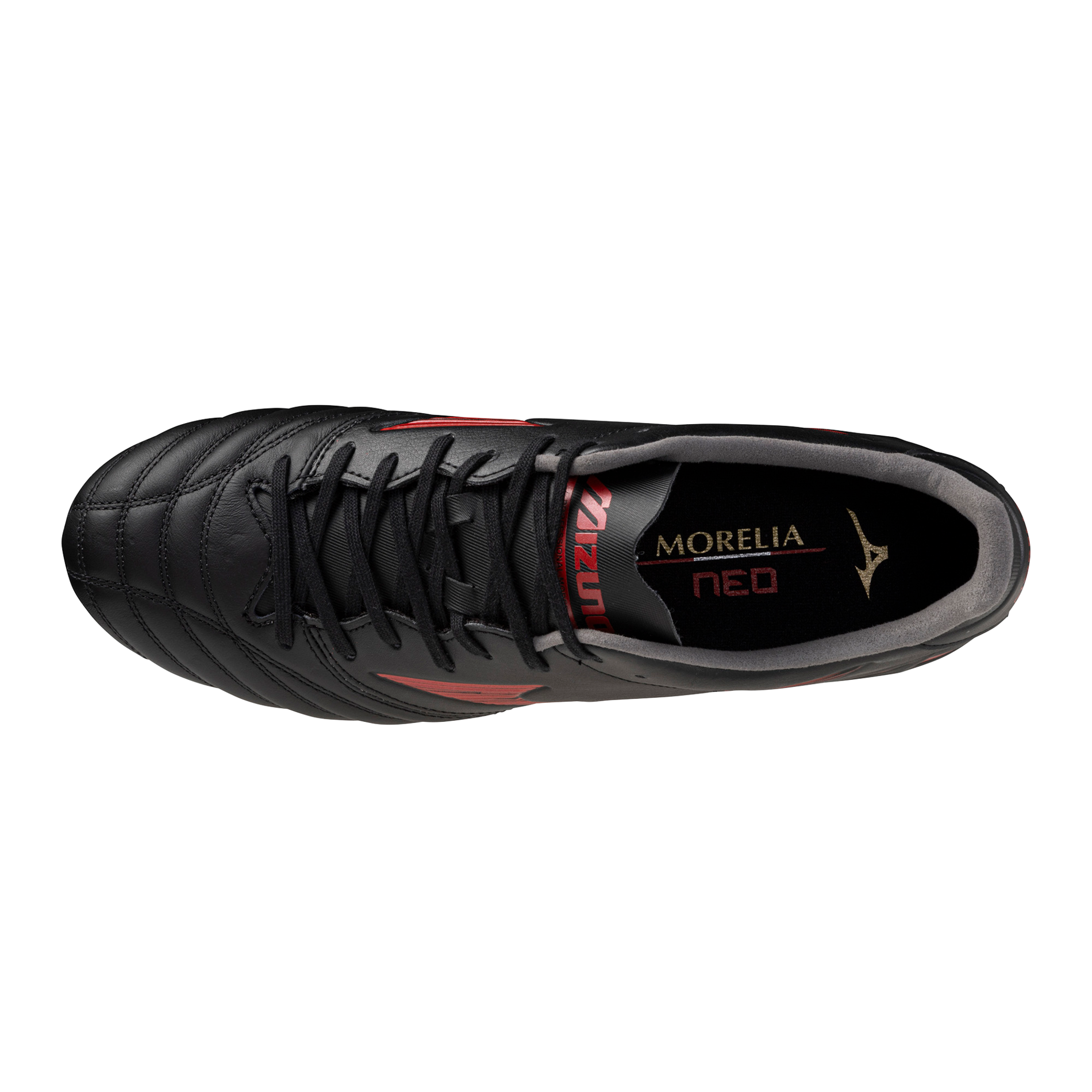 Morelia Neo IV Pro FG Firm KL Ground Soccer Cleat, Black/Red