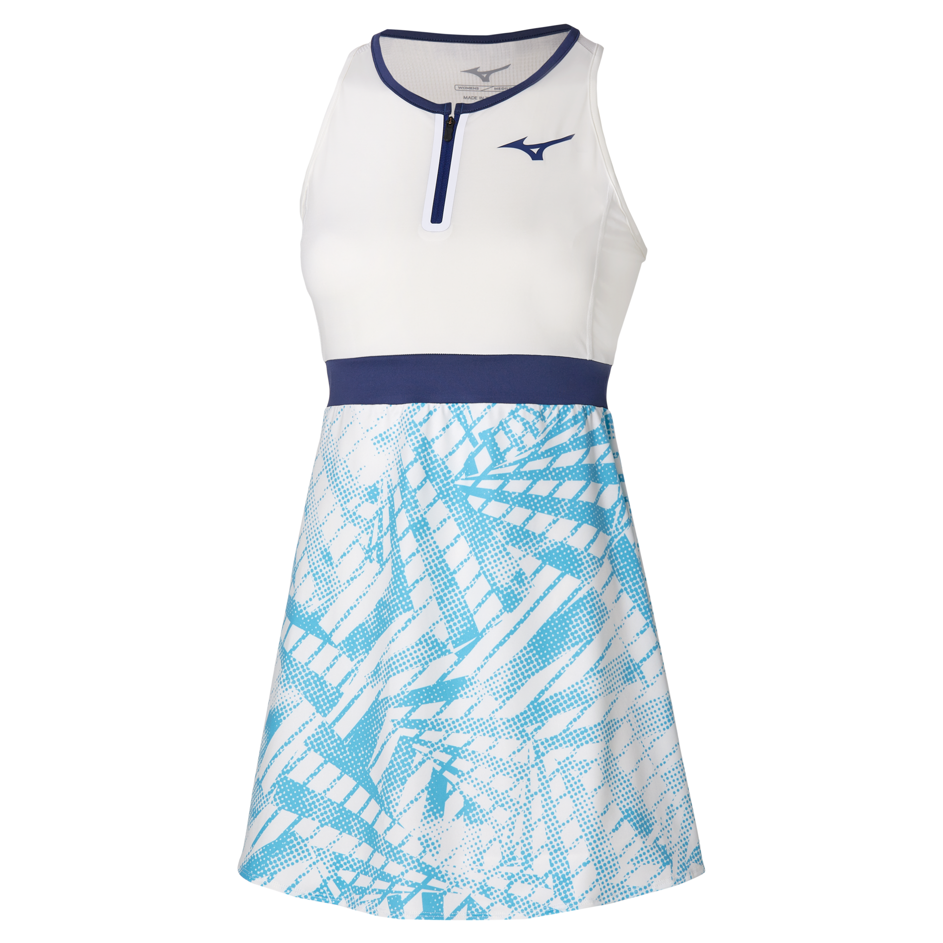 blue flower white dress Champion Match Point Tennis Dress With Embroidered Script Logo