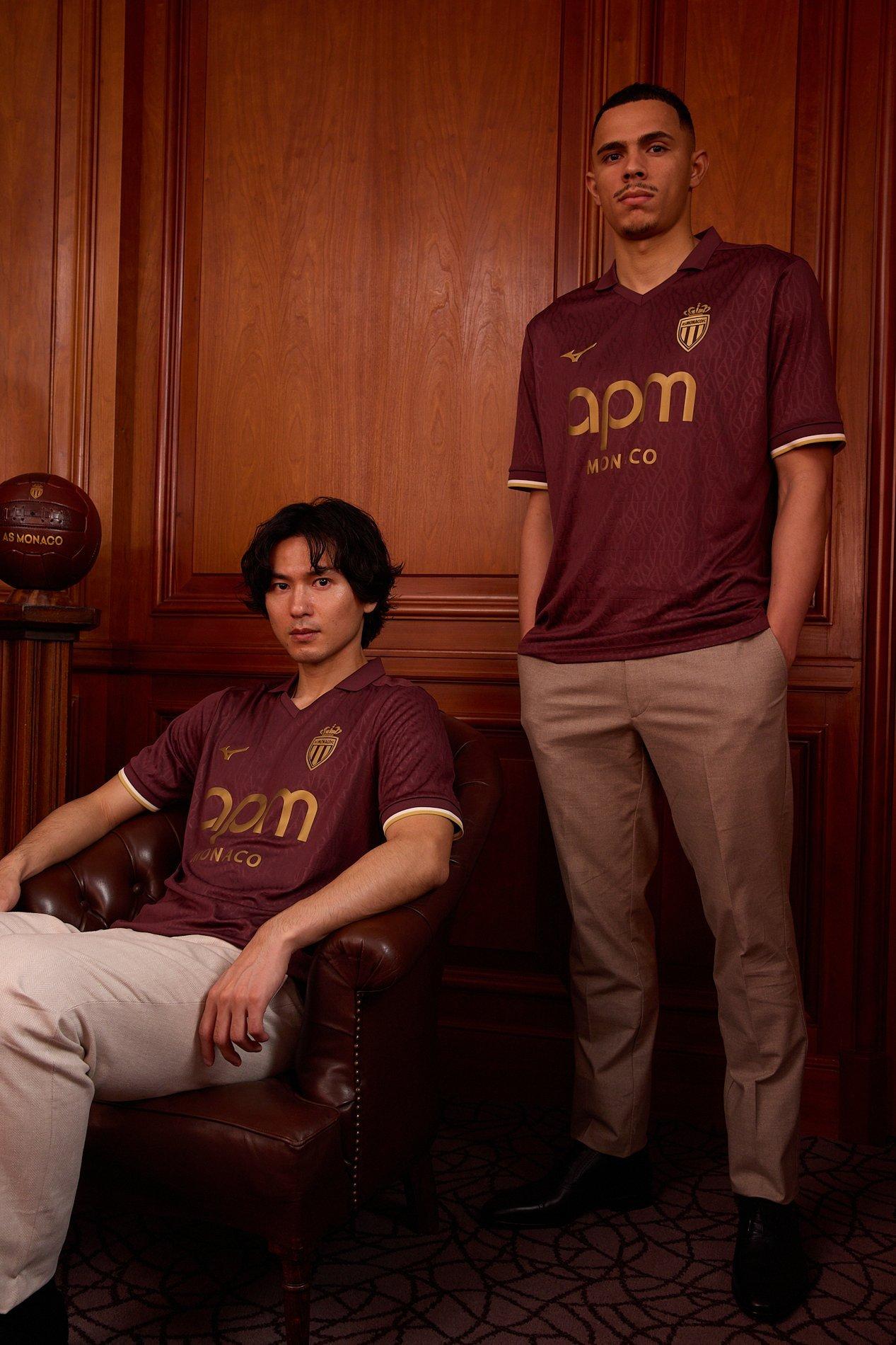 Men's AS Monaco Replica Away Jersey, 26/27 - Mizuno USA