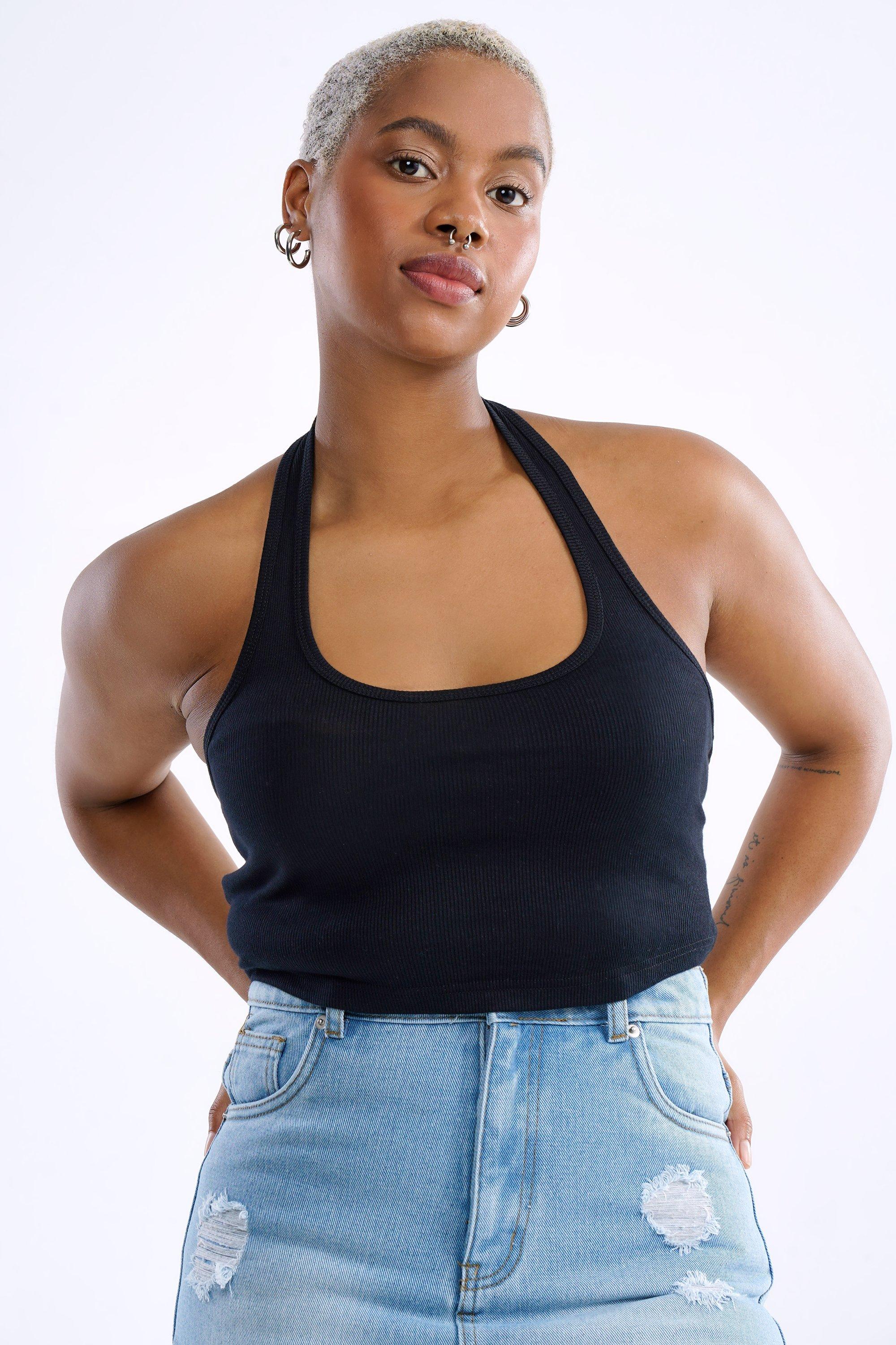 最終価格【yo BIOTOP】rayon bare halter neck Halter Neck Top