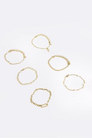 6 Pack Gold Plated Bracelet
