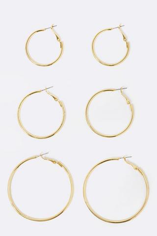 3 Pack Hoop Earrings