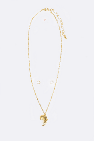 Gold Plated Necklace And Earring Set