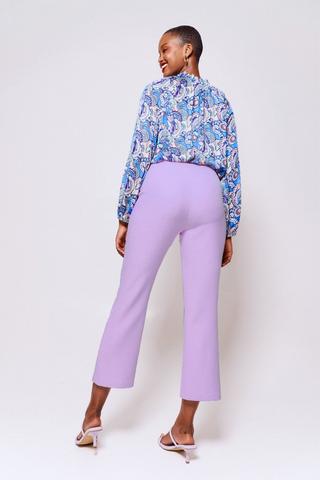 NWOT ZARA PRINTED MINI FLARE TROUSERS PANT HIGH WAISTED LILAC