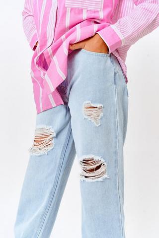 Baby Pink Utility Boyfriend Jeans