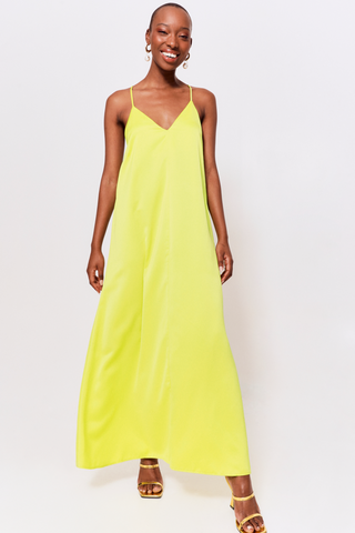 Neon yellow slip discount dress