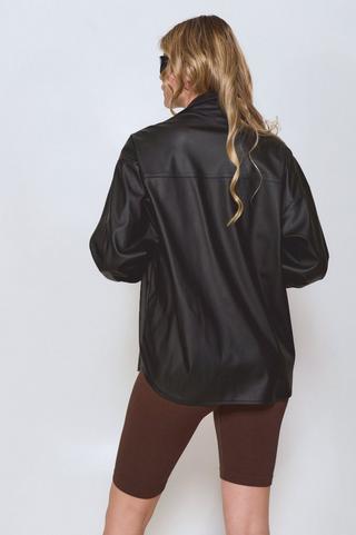 Pleather Shacket