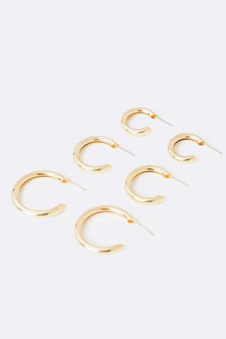3 Pack Hoop Earring Set