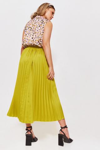 Satin Pleated Skirt