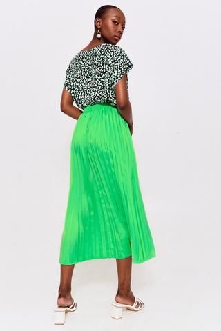 Satin Pleated Skirt