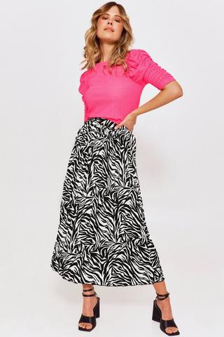 Satin Pleated Skirt