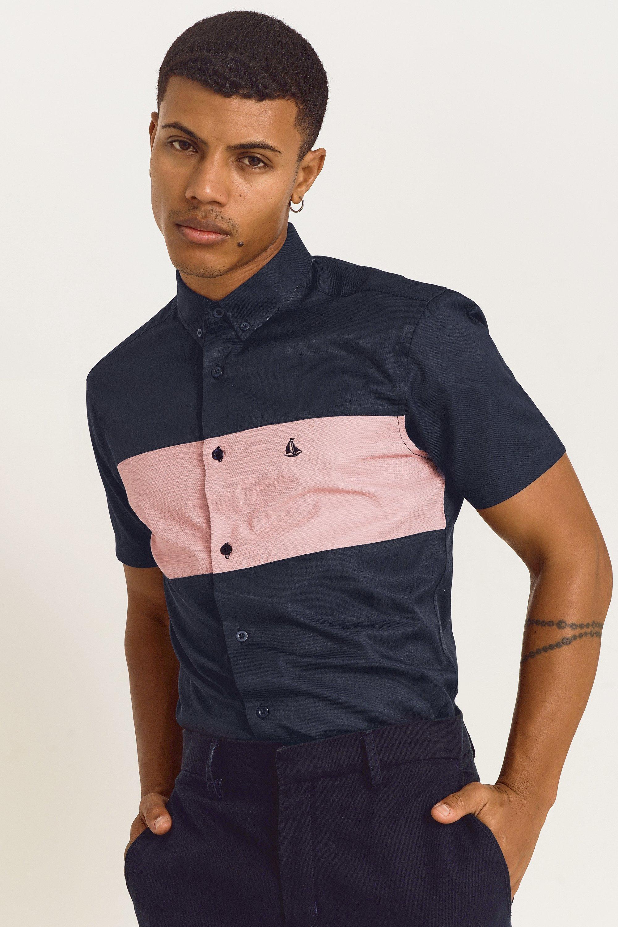 Color Block Mixed Print Shirt