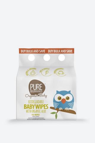 Pure Beginnings Baby Wipes 3 X 64