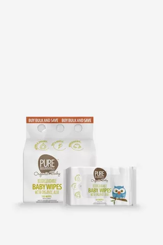 Pure Beginnings Baby Wipes 3 X 64