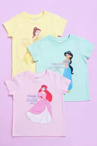 3 Pack Disney Princess T-Shirts