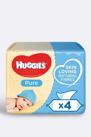Huggies Pure Baby Wipes 4 X 56