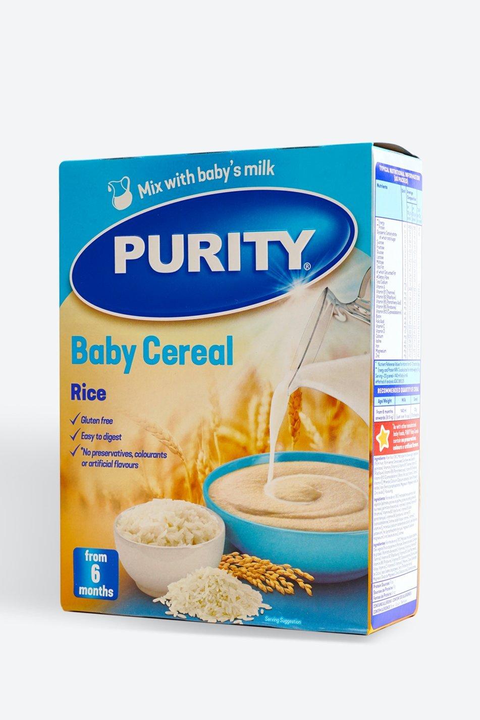 Purity baby best sale cereal with milk