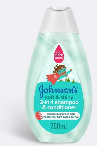 Johnson's Soft + Shiny 2 In 1 Shampoo + Conditioner 500ml