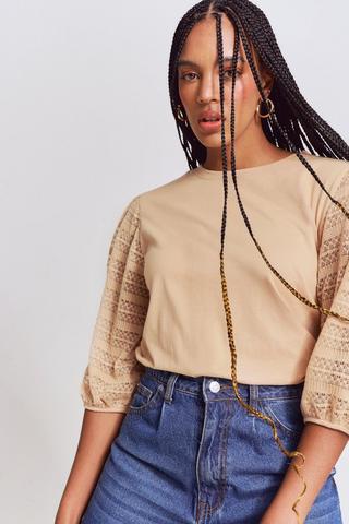Lace Sleeve Top