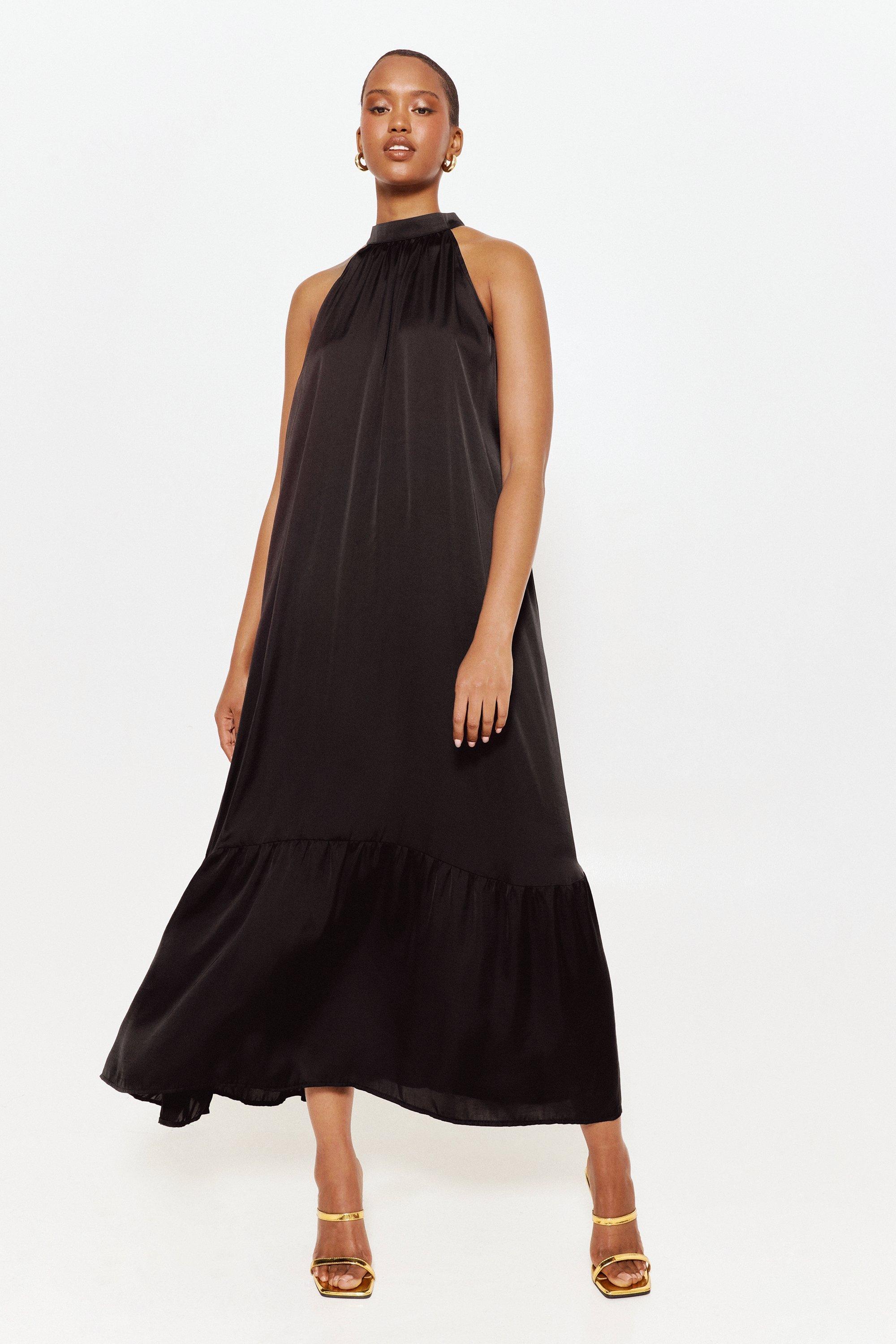 Mock neck outlet halter dress