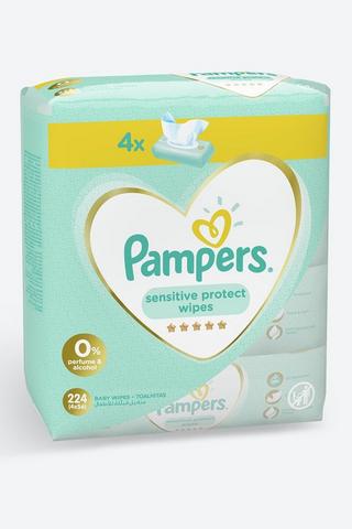 Pampers Baby Sensitive Wipes 4 X 56
