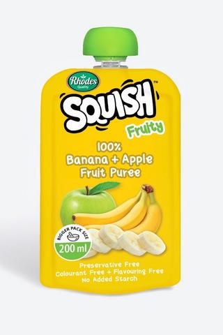 Rhodes Squish 100% Fruit Puree Banana + Apple 200ml