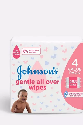 Johnson's Gentle All Over Wipes 4 X 72