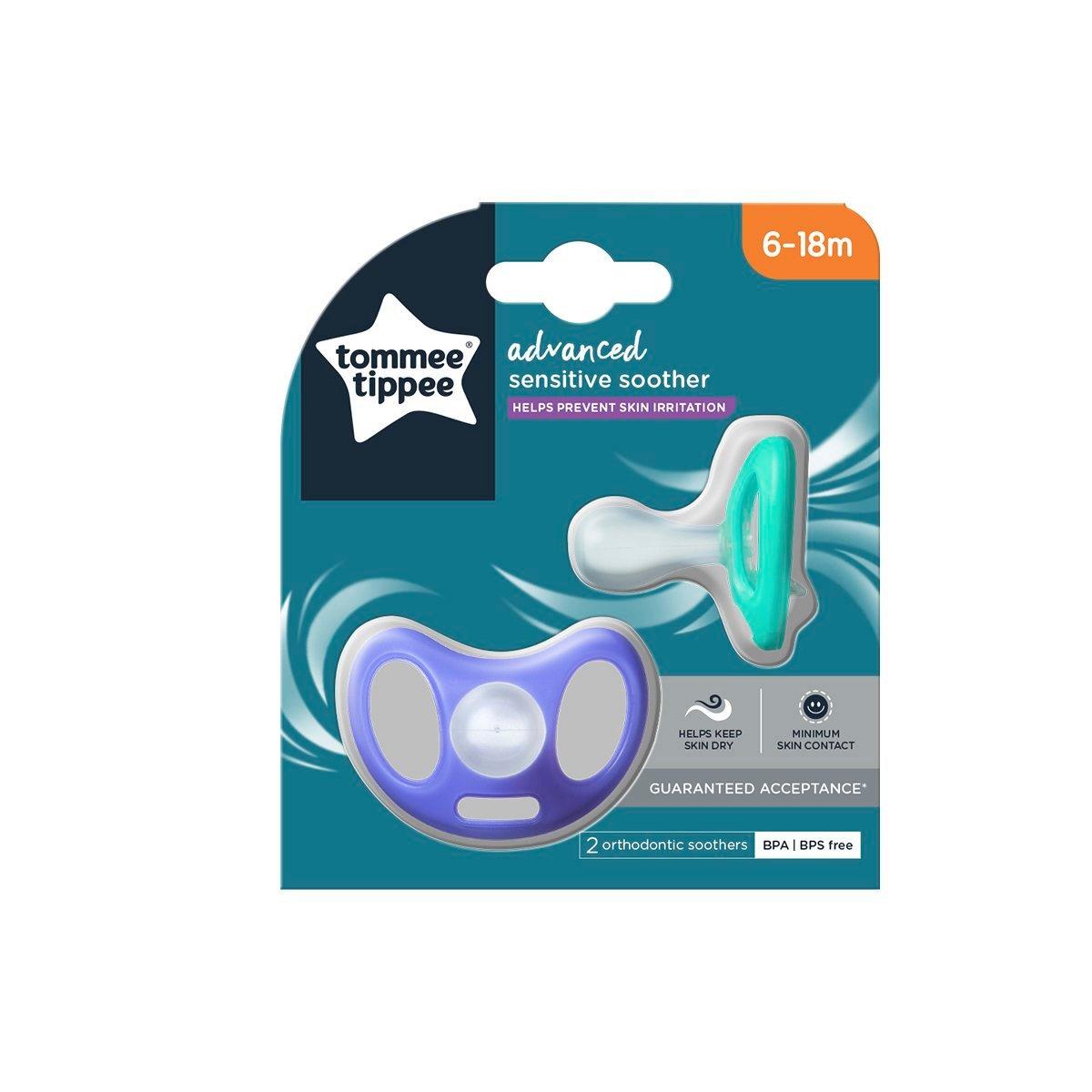 Tommee Tippee Anytime Soother 18-36M With A Reusable Steriliser Pod Multi 2 Pack Assorted 130003