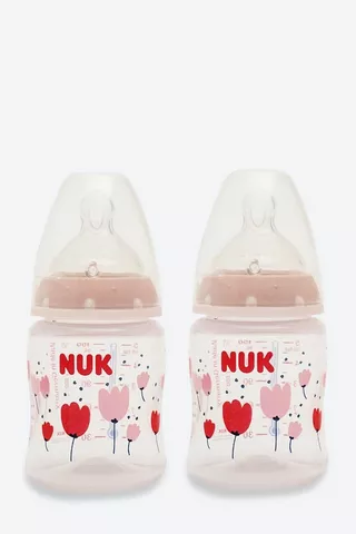 Nuk First Choice Temperature Control Bottle 0 - 6 Months 2 Pack 150ml
