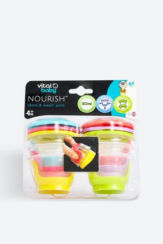 Vital Baby Nourish Store + Wean Pots 60ml 6 Pack