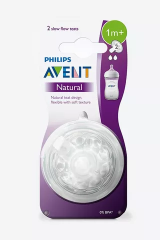 Philips Avent Teat Natural Flow 1 Month 2 Pack