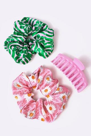 Scrunchies And Hair Claw Set