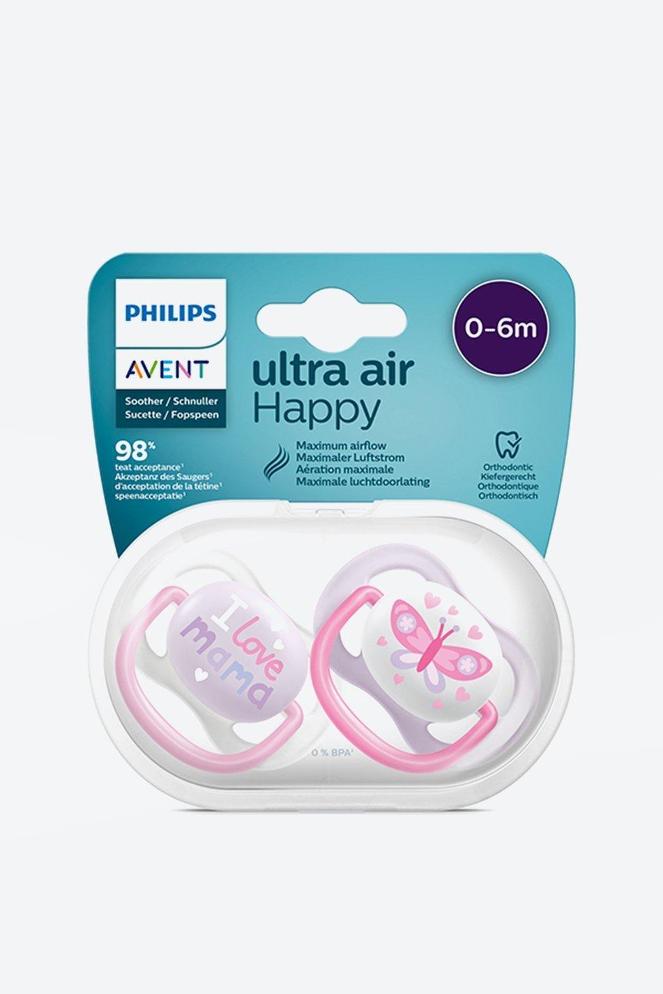 Pacifier Holder Philips Avent Ultra Soft Pacifier, 0-6 Months, Mixed, 2 Pack, SCF224/03 Chupones Para Bebes 0-6