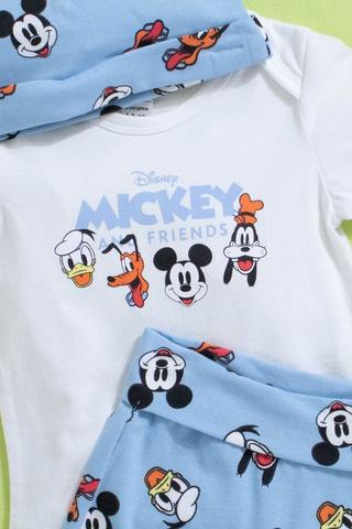 Mickey Mouse Bodysuit + Shorts + Beanie Set