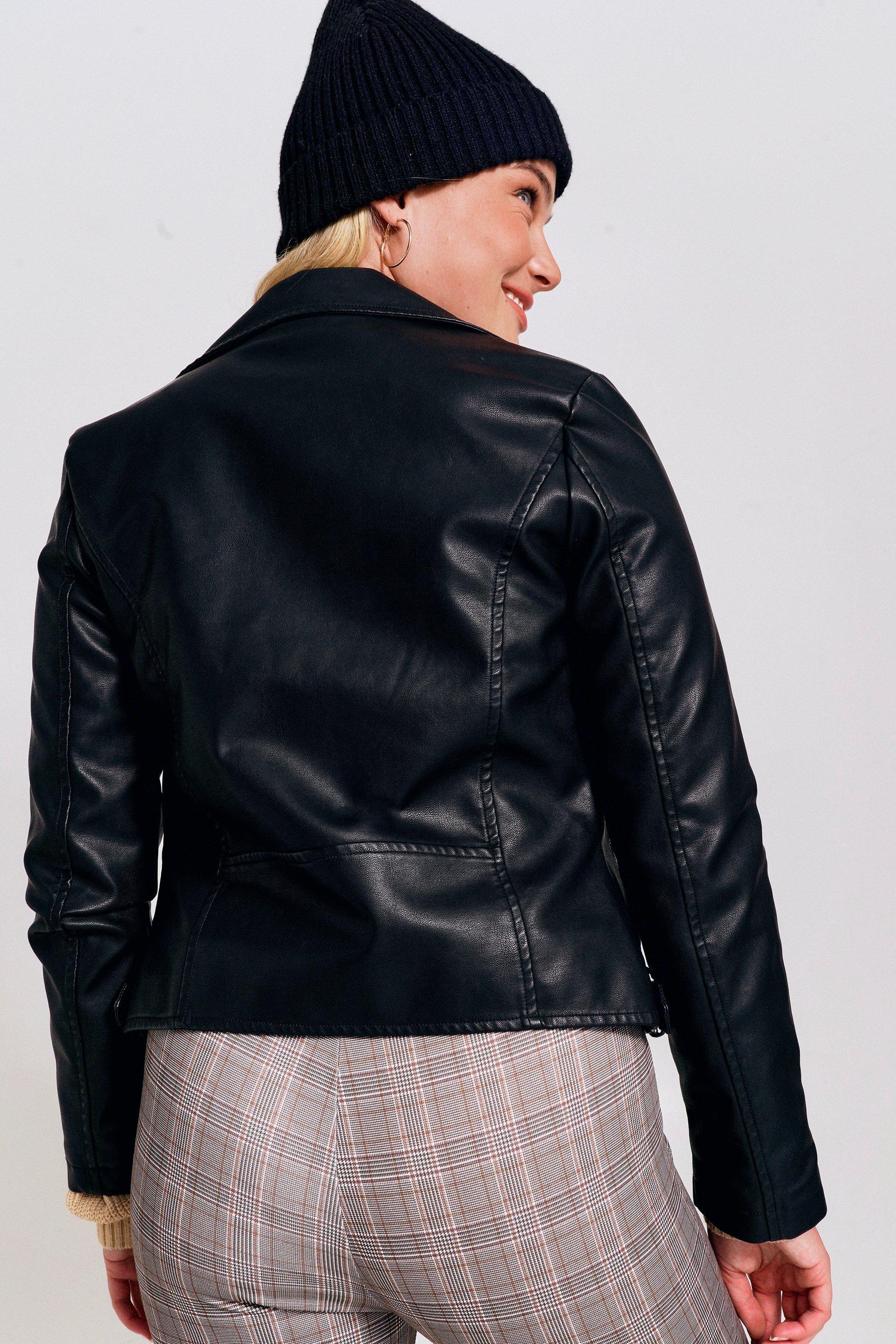 Pleather biker clearance jacket