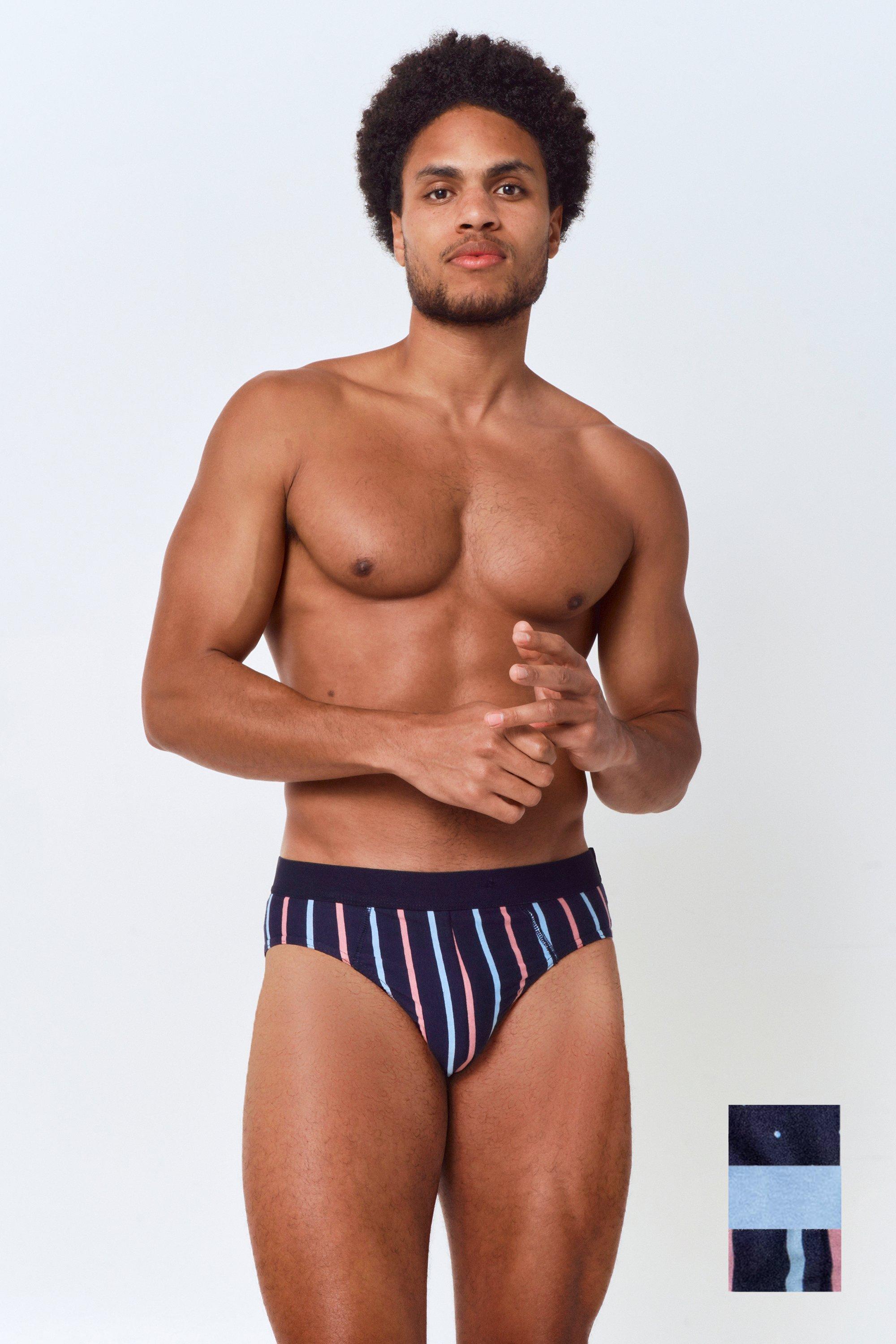 Men's 3 Pack Briefs Solid Colored Nude Black main image 1