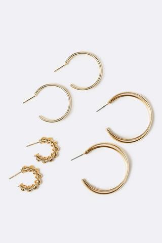3 Pack Hoop Earring Set