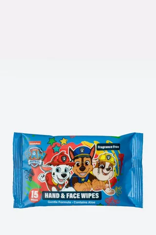 Paw Patrol Hand + Face Wipes 15's