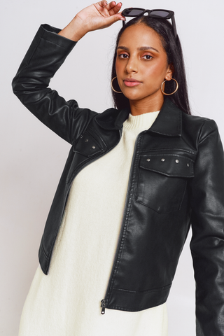 Pleather Biker Jacket