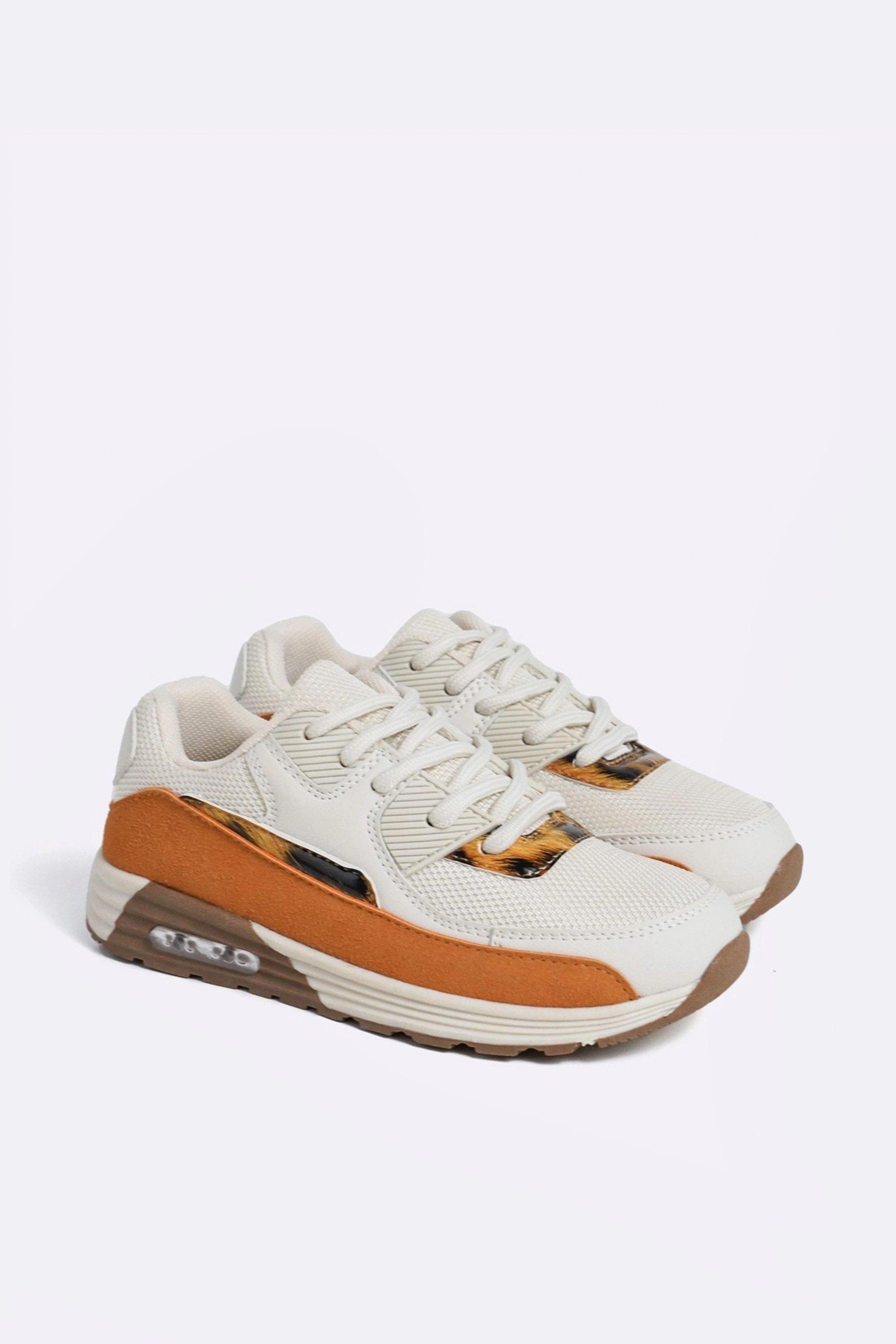 wmn chunky mixed textile trainer