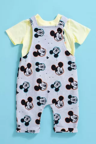 Mickey Mouse Body Vest & Dungaree Set