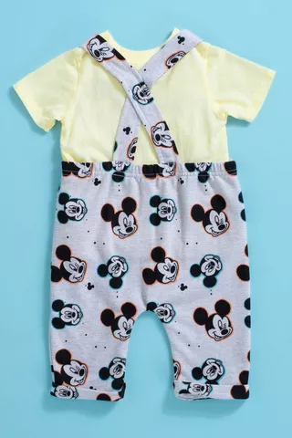 Mickey Mouse Body Vest & Dungaree Set