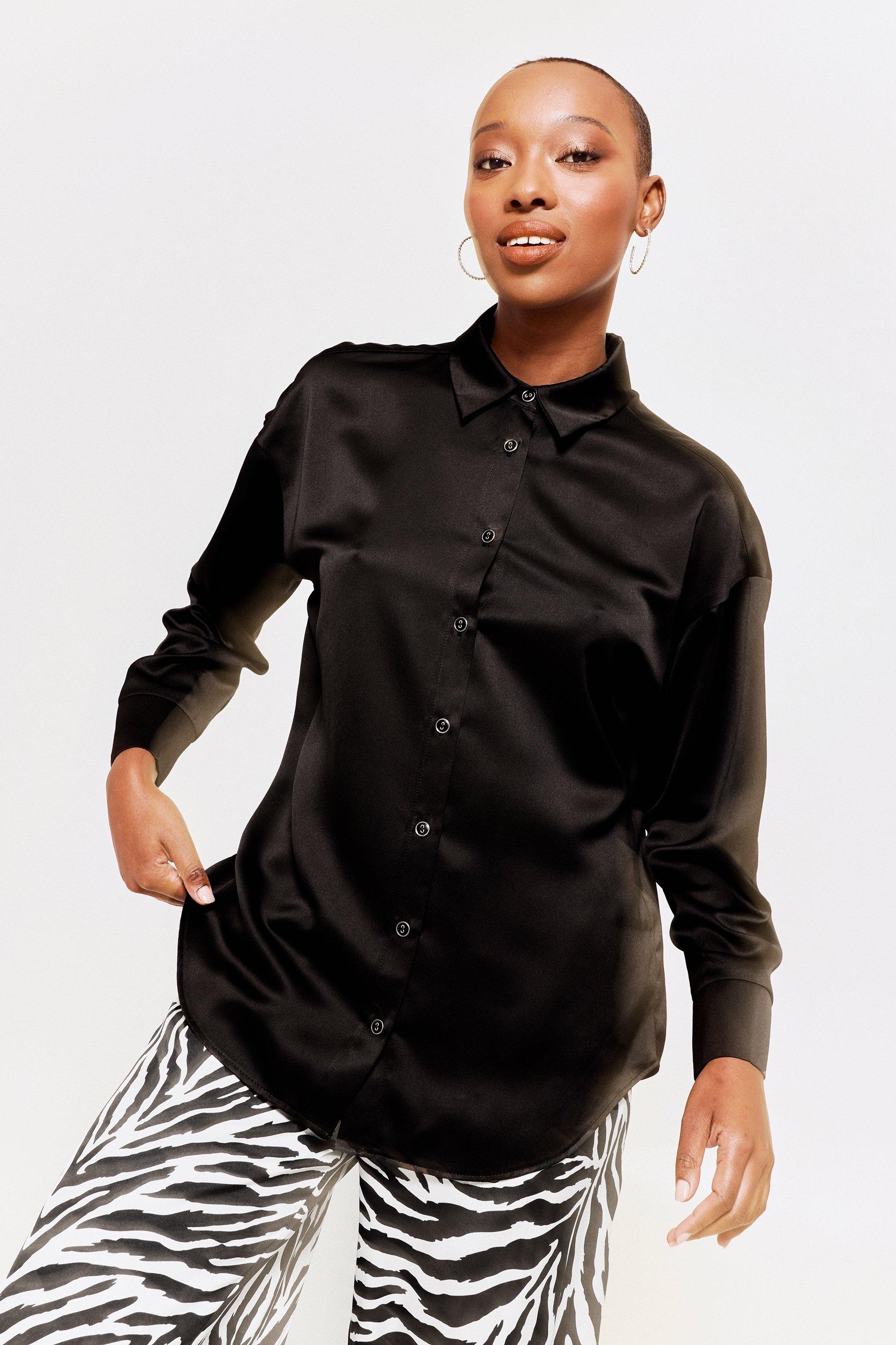 Ladies black formal shirt online