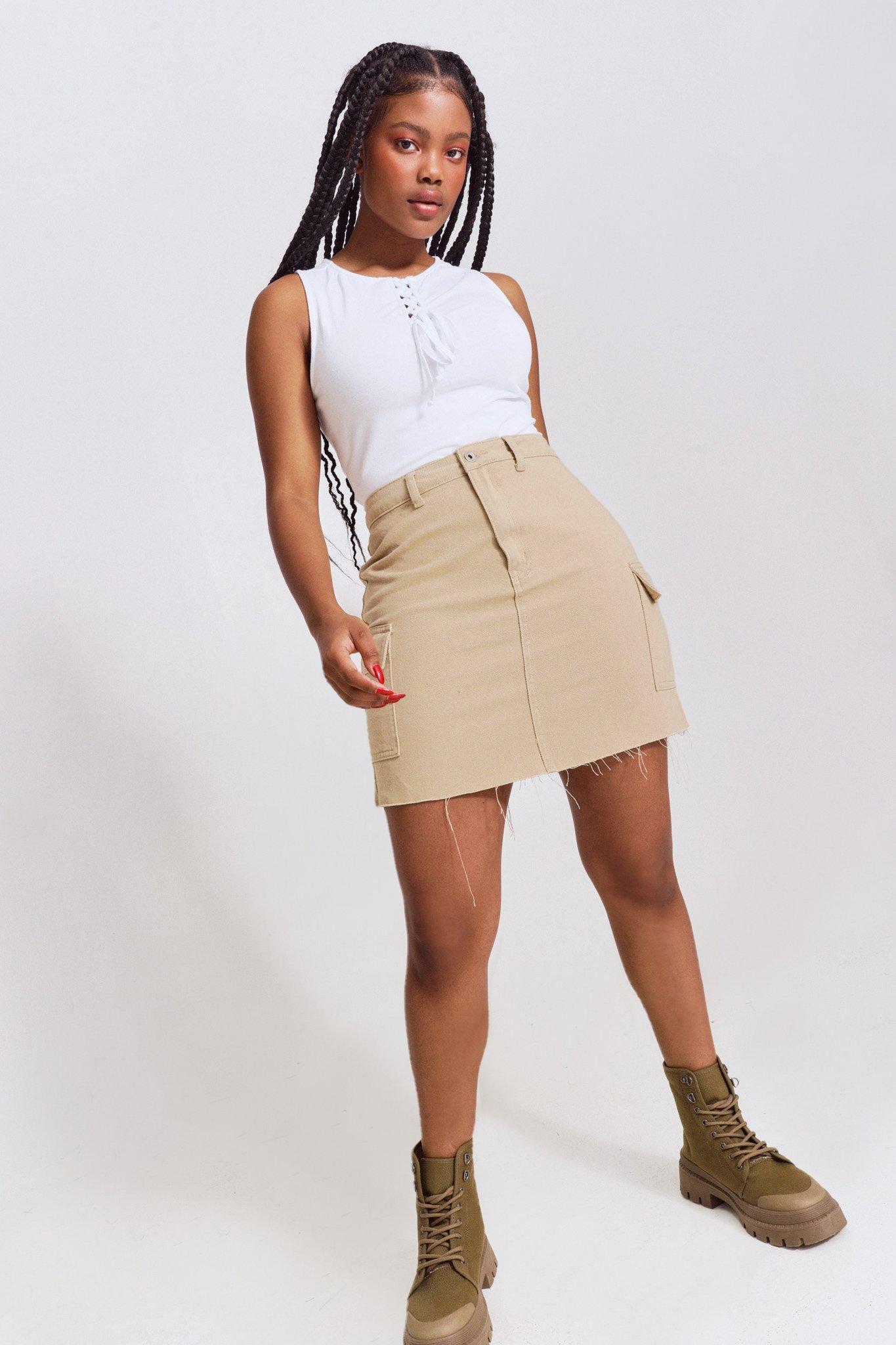 Best Kept Secret Cargo Mini Skirt Olive Fashion Nova, Skirts Fashion ...